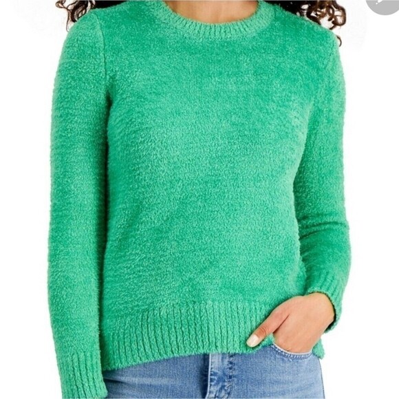 𝅺WOMEN'S Style & Co Plush Green Sweater - Picture 1 of 7